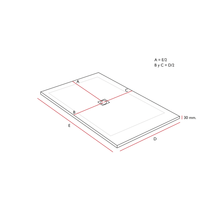 Plato de ducha de resina Design Sorty Bruntec croquis 8