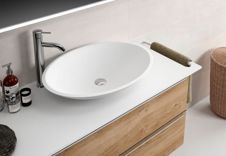 Lavabo sobre encimera Oval Coycama detalle 1