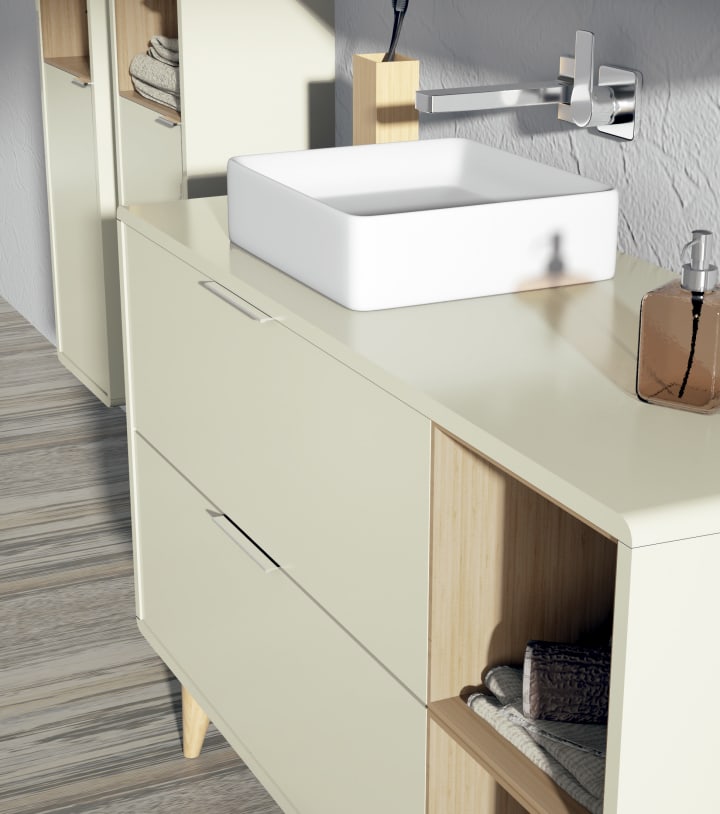 Mueble de baño con encimera de madera Vintass Campoaras detalle 3