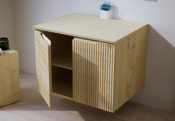 Mueble de Baño de madera maciza a Medida con encimera Alpes 14 Bruntec detalle 4