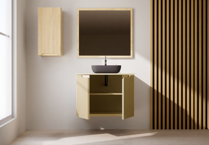 Mueble de Baño de madera maciza a Medida con encimera Alpes 14 Bruntec detalle 3