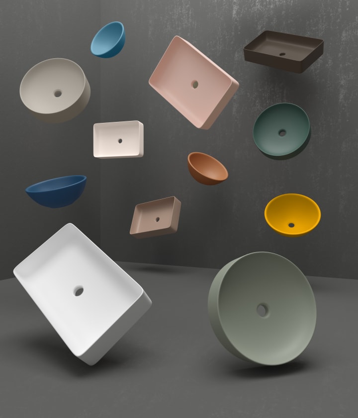 Lavabo encastrado fondo reducido 40 cm Onix New color Coycama ambiente 18