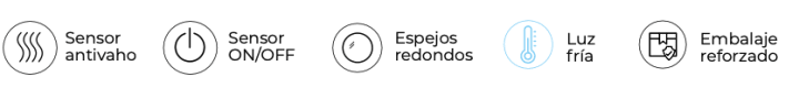 Espejo de baño con luz LED Lisboa Ledimex croquis 14