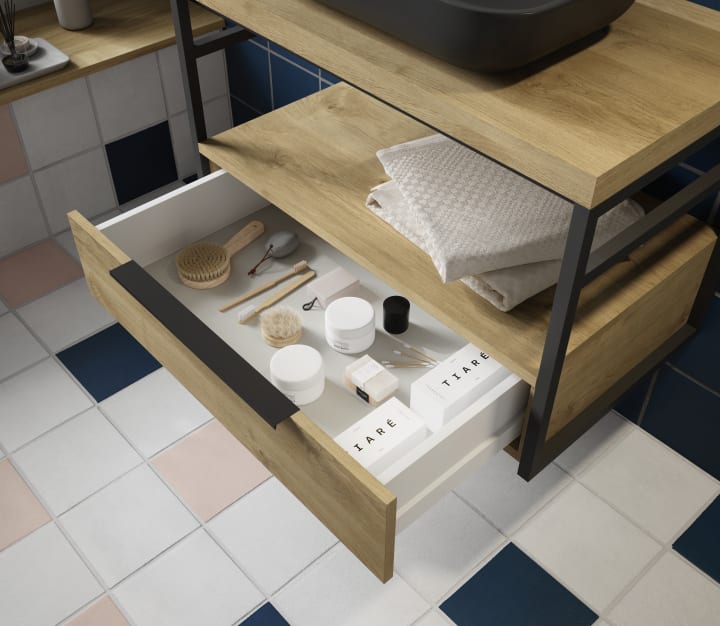 Mueble de baño con encimera Kirk Industrial Coycama detalle 2