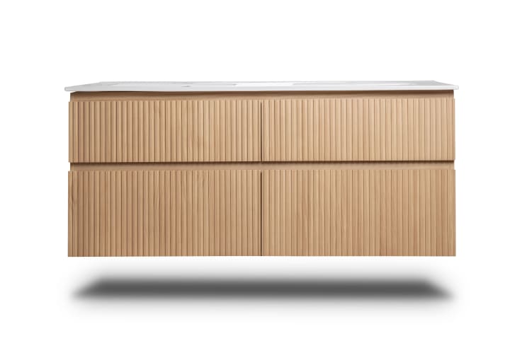 Conjunto de mueble de baño madera maciza palilleria Alpes 7 Bruntec detalle 3