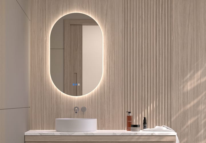 Espejo de baño con luz LED Delta Bruntec principal 1