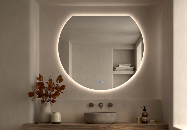 Espejo media luna con luz LED Zoni Bruntec principal 3