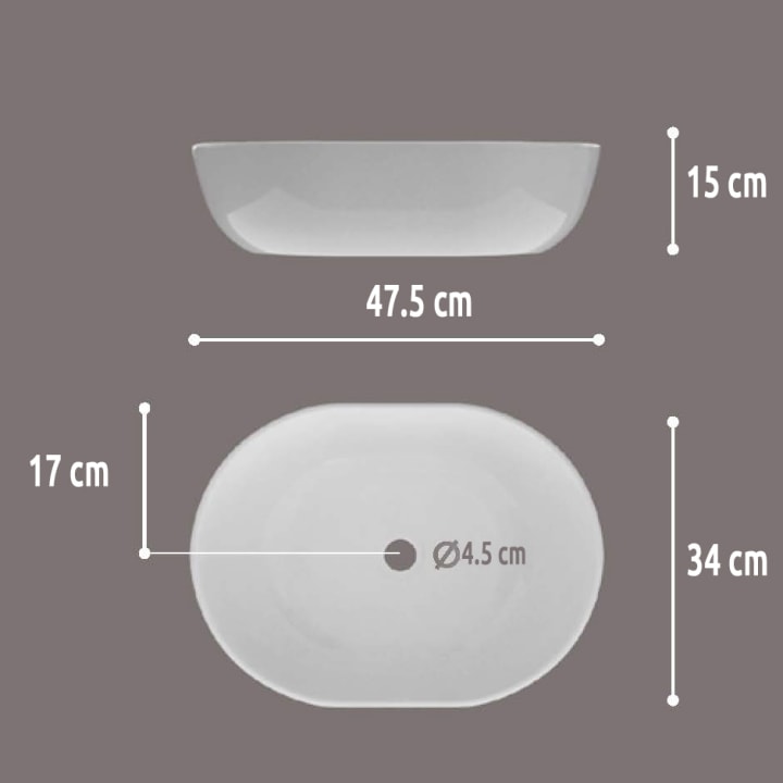 Lavabo sobre encimera Mónaco Art and Bath croquis 2