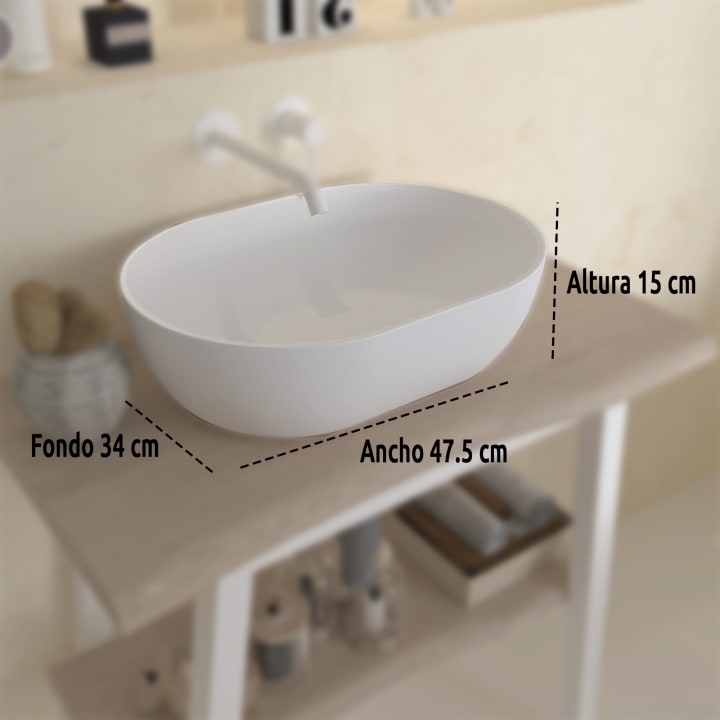Lavabo sobre encimera Mónaco Art and Bath detalle 1