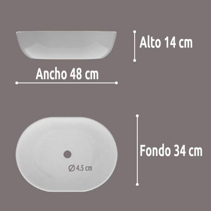 Lavabo sobre encimera Monaco Art and Bath croquis 5