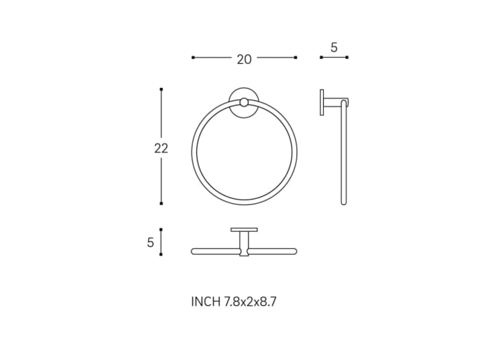 Toallero aro de baño Duo Round Cosmic croquis 4