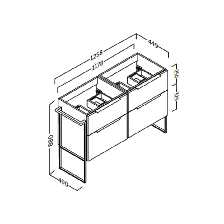 Mueble de baño Galsaky industrial Coycama croquis 11