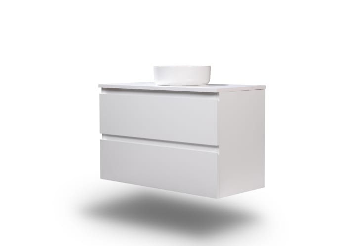 Mueble de baño MDF lacado con encimera de madera Vilma Bruntec principal 3