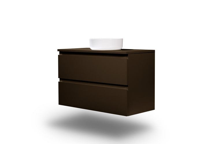 Mueble de baño MDF lacado con encimera de madera Vilma Bruntec principal 12
