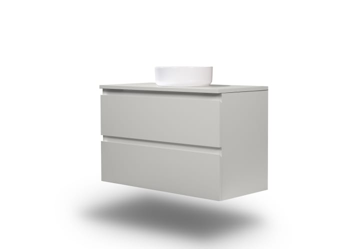 Mueble de baño MDF lacado con encimera de madera Vilma Bruntec principal 1