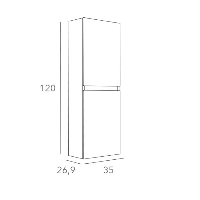 Columna de baño color madera Vilma Bruntec croquis 4