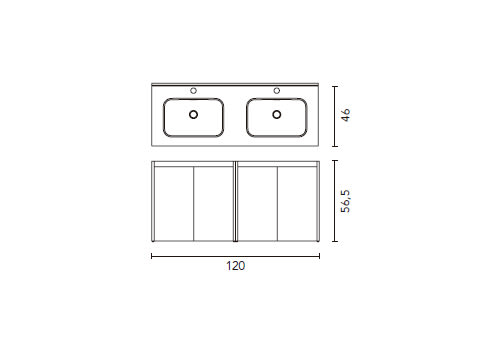 Conjunto mueble de baño Sansa Royo croquis 10