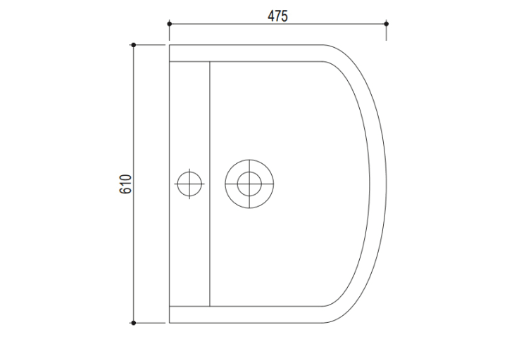 Lavabo con pedestal Strohm Teka Nexos croquis 2