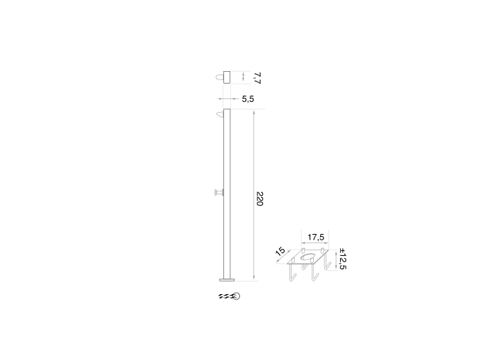 Columna de ducha exterior Mururoa Oasis croquis 1