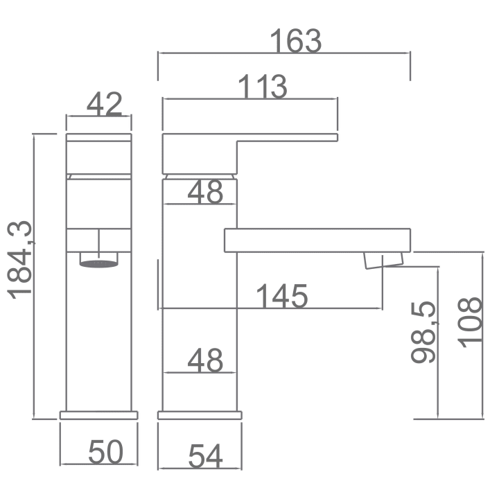 Grifo de lavabo Liverpool Imex croquis 2