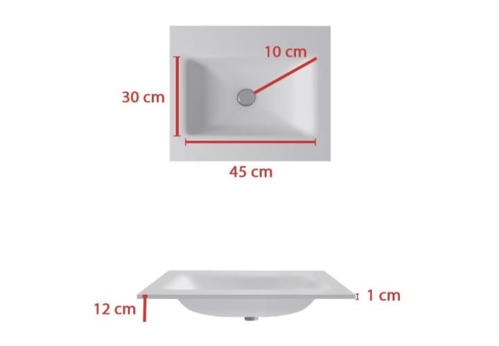 Lavabo encastrado Italia Bruntec croquis 2