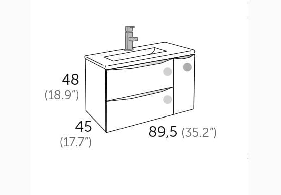 Mueble de baño Landes Coycama croquis 5