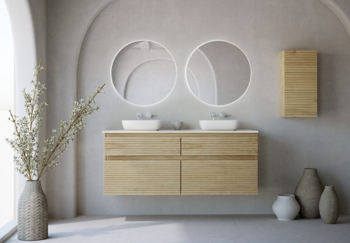 Mueble de baño con encimera solid surface Alpes 9 Bruntec principal 1
