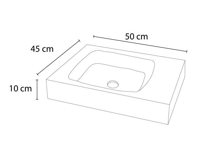 Lavabo de piedra natural Pizarra Bruntec croquis 3