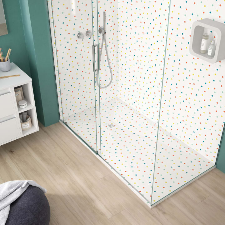 Platos de ducha de resina decorados Design 3D Colorido Bruntec ambiente 1