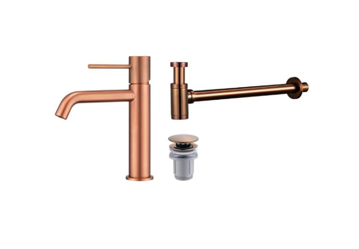 Pack Grifo de lavabo Monza + Válvula click-clack + Sifón visto redondo de Imex principal 3