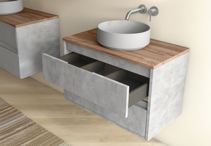 Mueble de baño con encimera de resina Boston Bruntec detalle 5