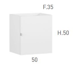 Conjunto mueble de baño fondo reducido 35 cm Petit Campoaras croquis 3