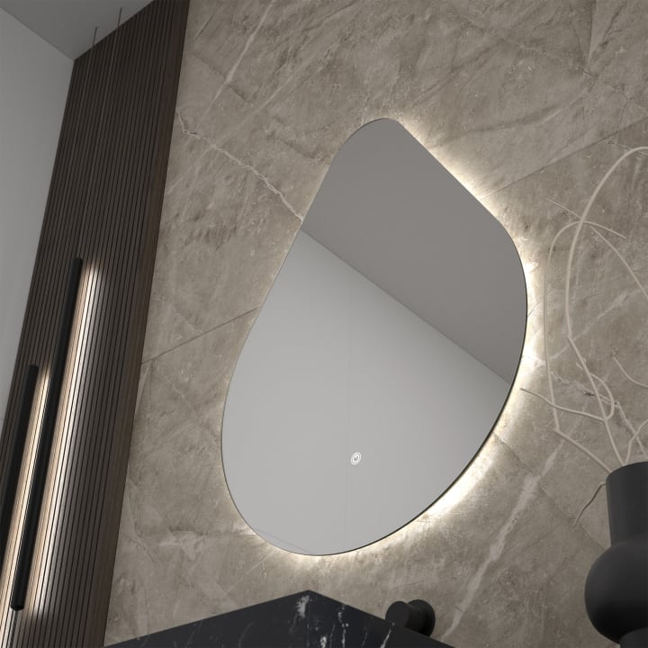 Espejo de baño con luz LED Lluvia de Eurobath detalle 2