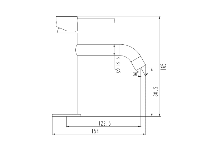 Grifo de lavabo Sirio GME croquis 10