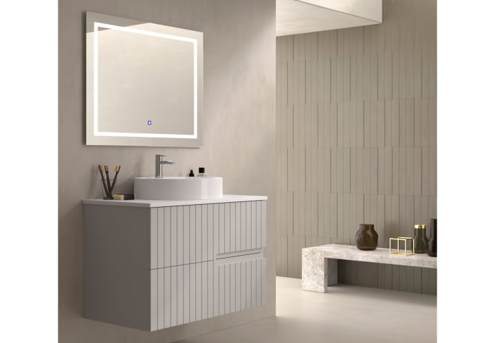 Mueble de baño con encimera piedra compactada blanca Ebi Bruntec colores principal 3