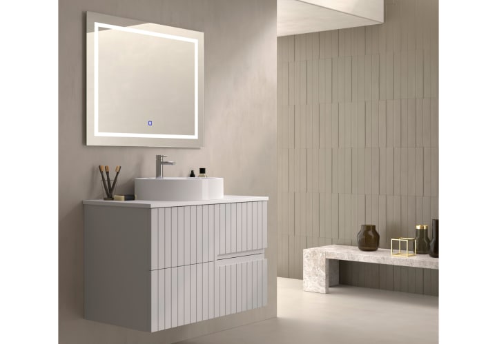 Mueble de baño con encimera piedra compactada blanca Ebi Bruntec colores principal 4