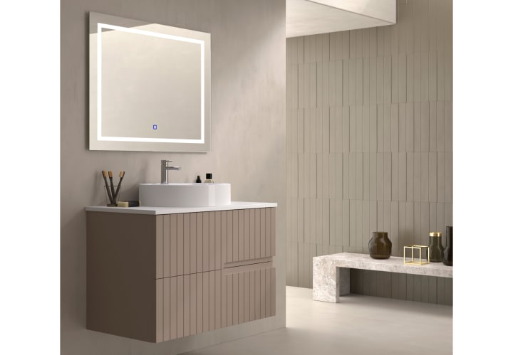 Mueble de baño con encimera piedra compactada blanca Ebi Bruntec colores principal 5