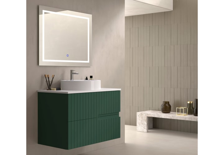 Mueble de baño con encimera piedra compactada blanca Ebi Bruntec colores principal 7