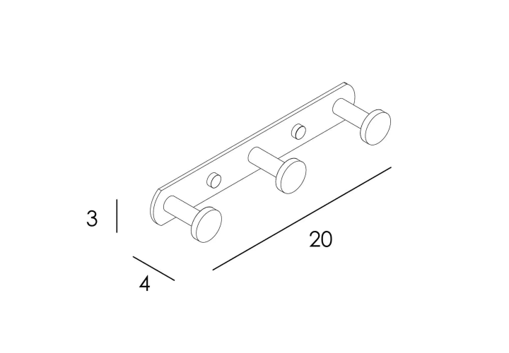 Percha de baño triple Eco 6500 Manillons Torrent croquis 7