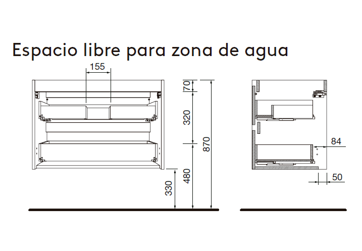 Mueble de baño con encimera de madera Attila Salgar croquis 11
