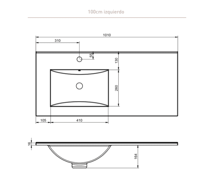 Conjunto mueble de baño Granada Visobath croquis 31