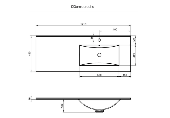 Conjunto mueble de baño Granada Visobath croquis 33