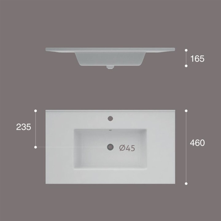 Lavabo encastrado Etna Art and Bath croquis 1