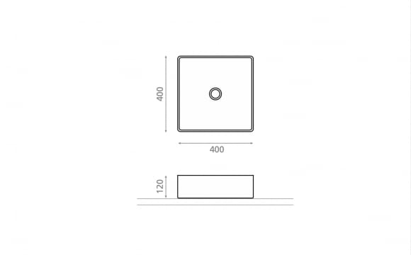 Lavabo sobre encimera Detroit Bathco croquis 5