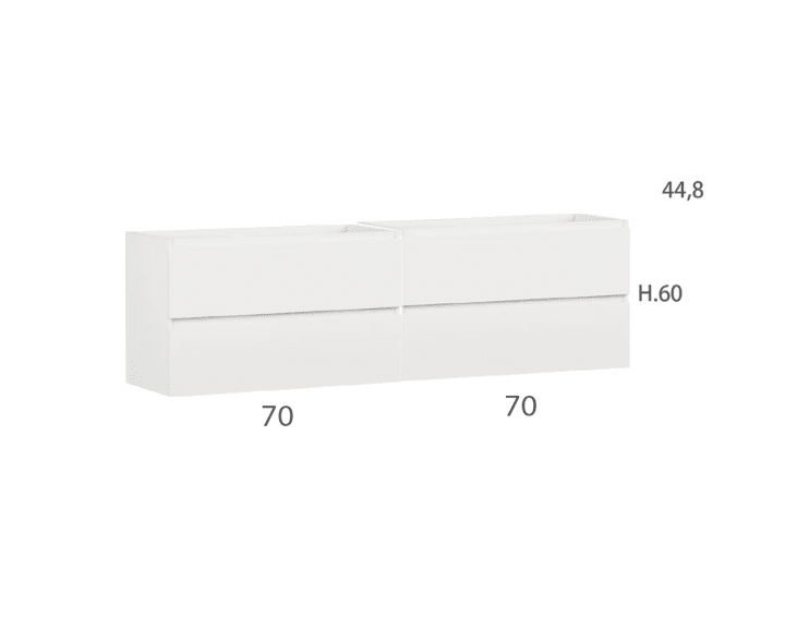 Mueble de baño color madera con encimera de madera Vilma Bruntec croquis 5