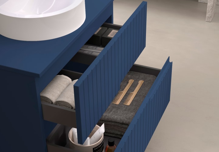 Mueble de baño con encimera piedra compactada mismo color del mueble Ebi Bruntec colores detalle 11