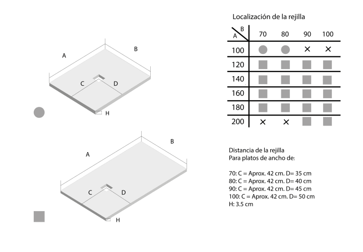 Plato de ducha de resina Liso Seda Doccia croquis 5