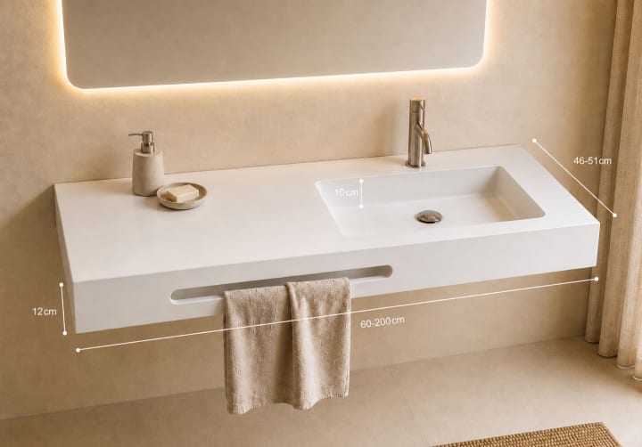 Lavabo suspendido Ideal Bruntec croquis 4