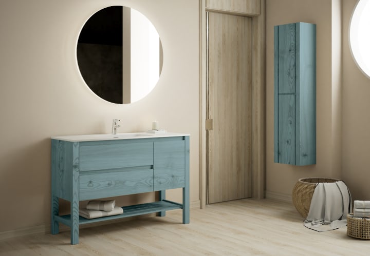 Conjunto de mueble de baño de madera maciza Laponia Bruntec principal 2