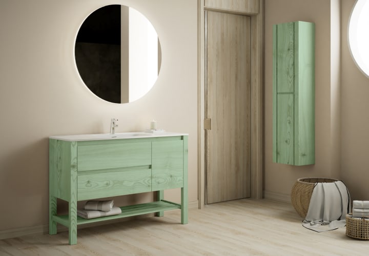 Conjunto de mueble de baño de madera maciza Laponia Bruntec principal 3